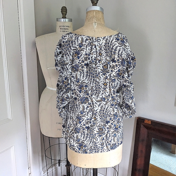 Veronica Beard 14 Henrieta Stretch Silk Floral Multi Blouse Top - Picture 5 of 10